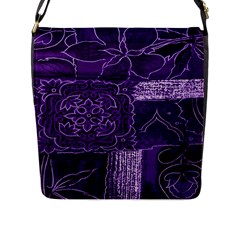 Pretty Purple Patchwork Flap Closure Messenger Bag (large) by FunWithFibro