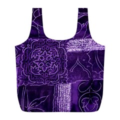 Pretty Purple Patchwork Reusable Bag (l) by FunWithFibro