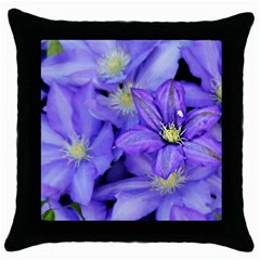 Purple Wildflowers For Fms Black Throw Pillow Case by FunWithFibro