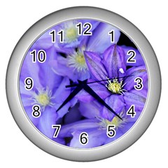 Purple Wildflowers For Fms Wall Clock (silver)