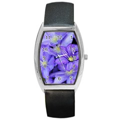 Purple Wildflowers For Fms Tonneau Leather Watch by FunWithFibro