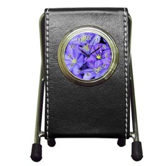 Purple Wildflowers For Fms Stationery Holder Clock