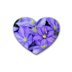 Purple Wildflowers For Fms Drink Coasters 4 Pack (heart)  by FunWithFibro