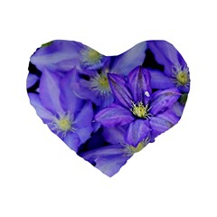 Purple Wildflowers For Fms 16  Premium Heart Shape Cushion  by FunWithFibro