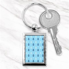 Anchors In Blue And White Key Chain (rectangle)