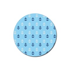 Anchors In Blue And White Drink Coaster (round)