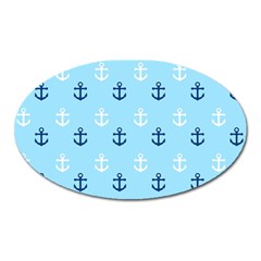 Anchors In Blue And White Magnet (oval)