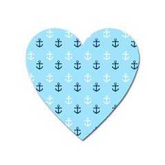 Anchors In Blue And White Magnet (heart)