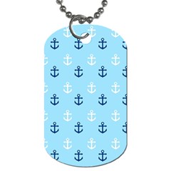 Anchors In Blue And White Dog Tag (one Sided) by StuffOrSomething