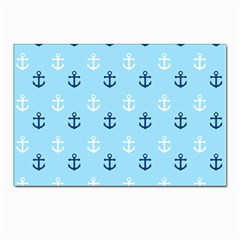 Anchors In Blue And White Postcards 5  X 7  (10 Pack)