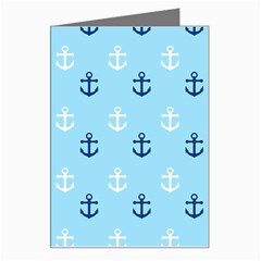 Anchors In Blue And White Greeting Card by StuffOrSomething