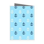 Anchors In Blue And White Mini Greeting Card (8 Pack) Left