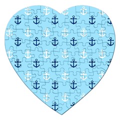 Anchors In Blue And White Jigsaw Puzzle (heart)