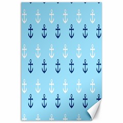 Anchors In Blue And White Canvas 12  X 18  (unframed)