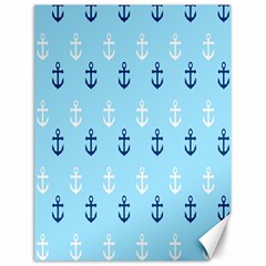 Anchors In Blue And White Canvas 18  X 24  (unframed)