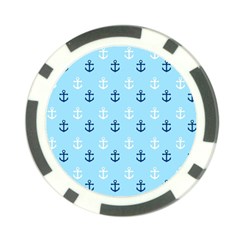 Anchors In Blue And White Poker Chip by StuffOrSomething