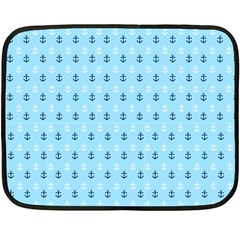 Anchors In Blue And White Mini Fleece Blanket (two Sided)