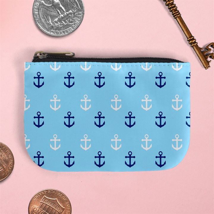 Anchors In Blue And White Coin Change Purse