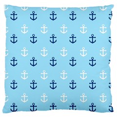 Anchors In Blue And White Large Cushion Case (single Sided)  by StuffOrSomething