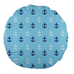 Anchors In Blue And White 18  Premium Round Cushion  by StuffOrSomething