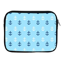 Anchors In Blue And White Apple Ipad Zippered Sleeve by StuffOrSomething