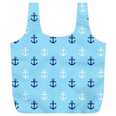 Anchors In Blue And White Reusable Bag (xl) by StuffOrSomething