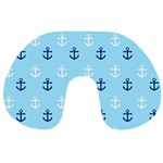 Anchors in Blue and White Travel Neck Pillow Front