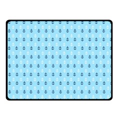 Anchors In Blue And White Double Sided Fleece Blanket (small)