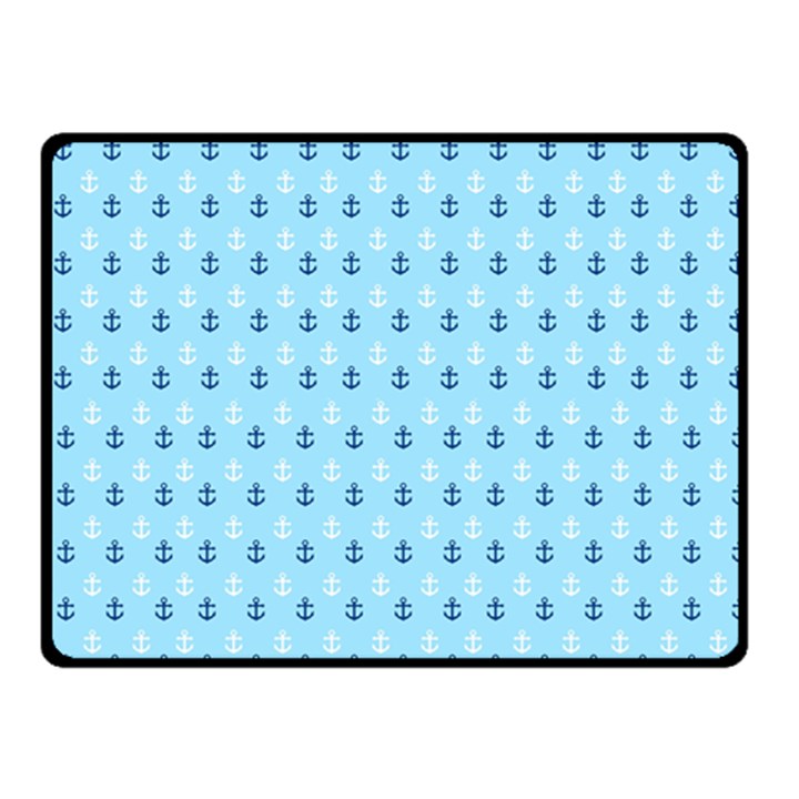 Anchors in Blue and White Double Sided Fleece Blanket (Small)