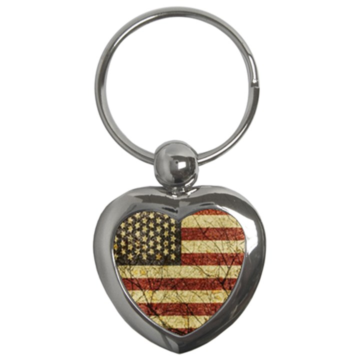 Vinatge American Roots Key Chain (Heart)