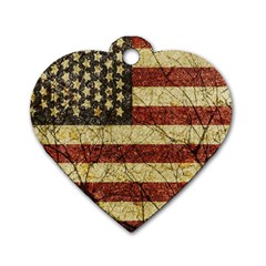 Vinatge American Roots Dog Tag Heart (one Sided)  by dflcprints