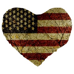 Vinatge American Roots 19  Premium Heart Shape Cushion by dflcprints