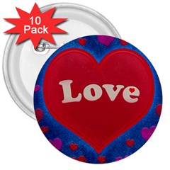 Love Theme Concept  Illustration Motif  3  Button (10 Pack)