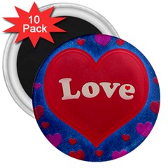 Love Theme Concept  Illustration Motif  3  Button Magnet (10 Pack)