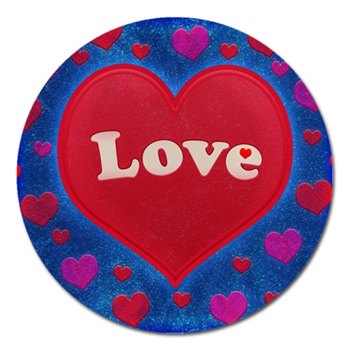 Love theme concept  illustration motif  Magnet 5  (Round)