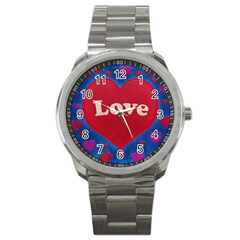 Love Theme Concept  Illustration Motif  Sport Metal Watch