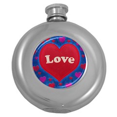 Love Theme Concept  Illustration Motif  Hip Flask (round) by dflcprints