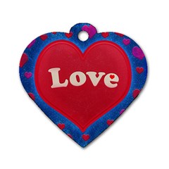 Love Theme Concept  Illustration Motif  Dog Tag Heart (two Sided) by dflcprints