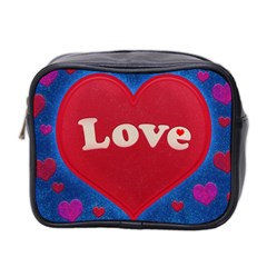 Love Theme Concept  Illustration Motif  Mini Travel Toiletry Bag (two Sides) by dflcprints