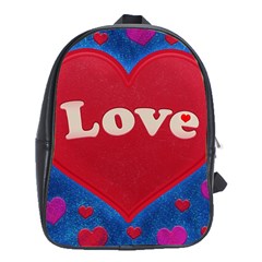 Love Theme Concept  Illustration Motif  School Bag (xl) by dflcprints