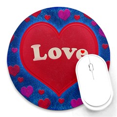 Love Theme Concept  Illustration Motif  8  Mouse Pad (round) by dflcprints