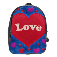 Love Theme Concept  Illustration Motif  School Bag (large) by dflcprints