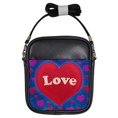 Love Theme Concept  Illustration Motif  Girl s Sling Bag