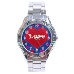 Love Theme Concept  Illustration Motif  Stainless Steel Watch