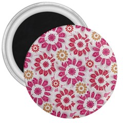 Feminine Flowers Pattern 3  Button Magnet by dflcprints