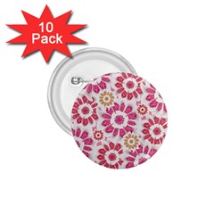 Feminine Flowers Pattern 1 75  Button (10 Pack)