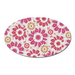 Feminine Flowers Pattern Magnet (oval)