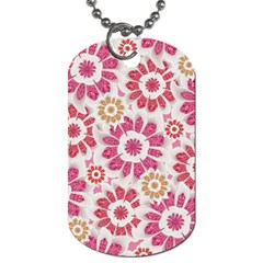 Feminine Flowers Pattern Dog Tag (one Sided) by dflcprints