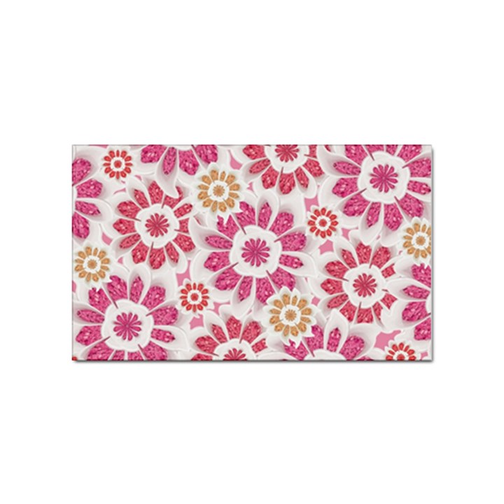 Feminine Flowers Pattern Sticker 10 Pack (Rectangle)