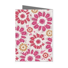 Feminine Flowers Pattern Mini Greeting Card (8 Pack) by dflcprints